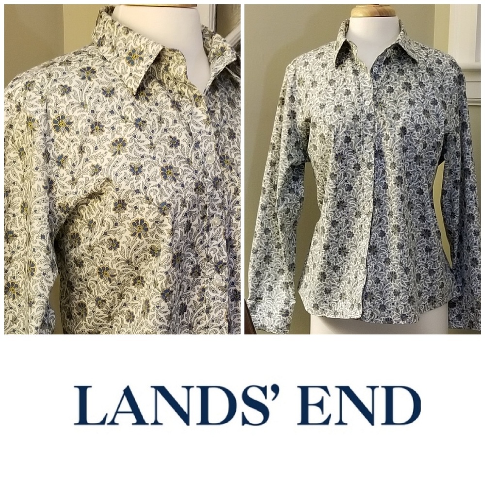 Lands End flowered blouse